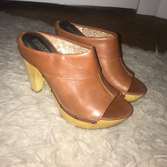 Mossimo Supply Co. Shoes - Brown leather platform heel clogs